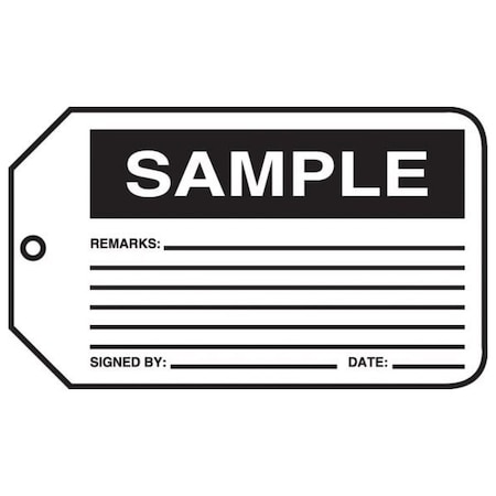 Accuform Safety Tags, SAMPLE, 5.75in x 3.25in, RP-Plastic, 25PK MMT312PTP